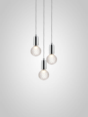 Crystal Bulb Chandelier 3 Piece