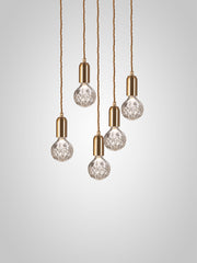 Crystal Bulb Chandelier 5 Piece